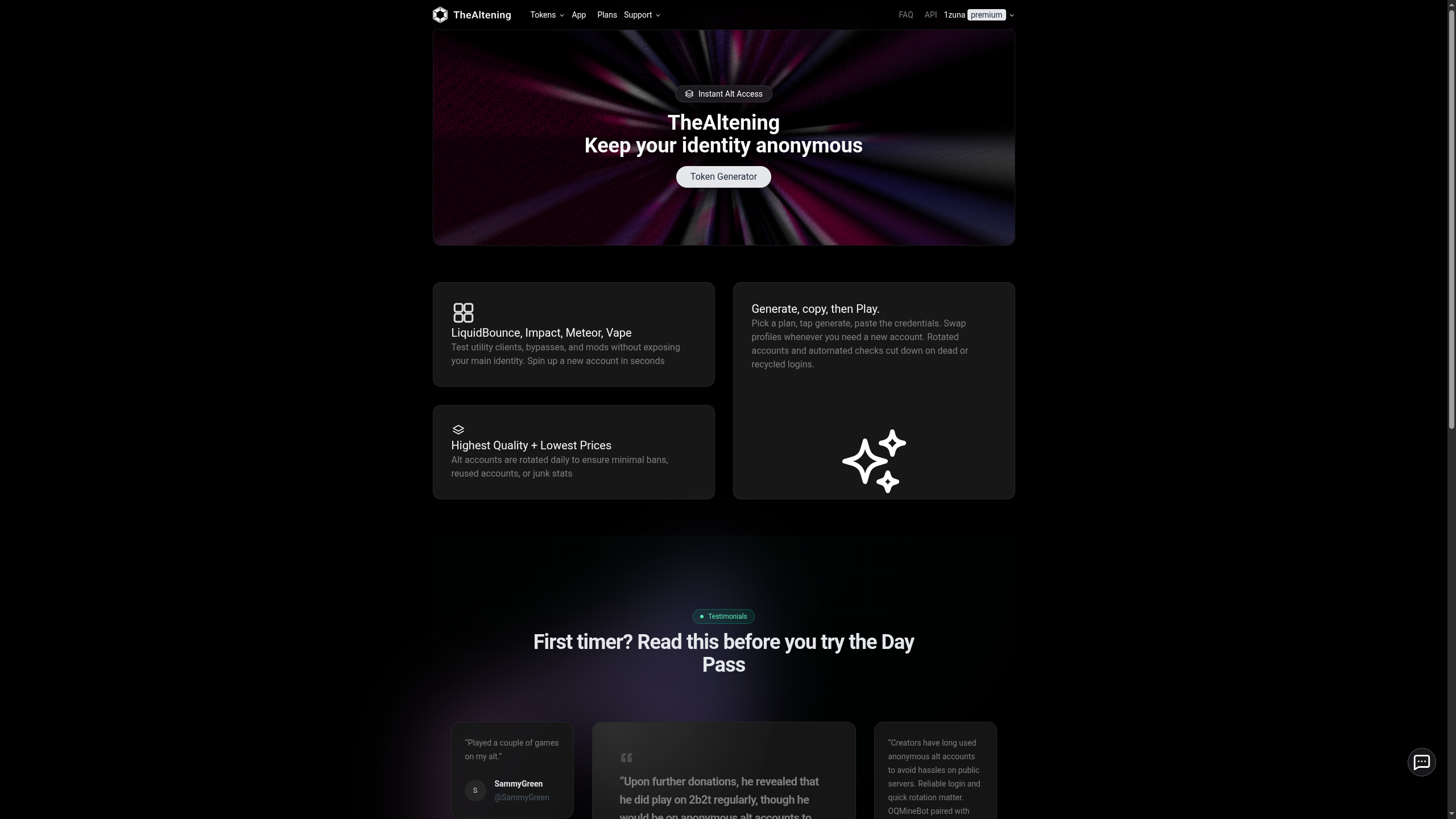 TheAltening Anniversary 24h Free Premium Pass
